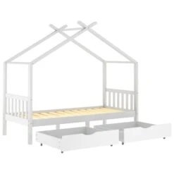 VidaXL - Kinderbed Met Lades - Wit - Massief Grenenhout - 90x200 Cm -Bedden Bij Leen Bakker 18f2e6f915d7455f8a892bbff7884782