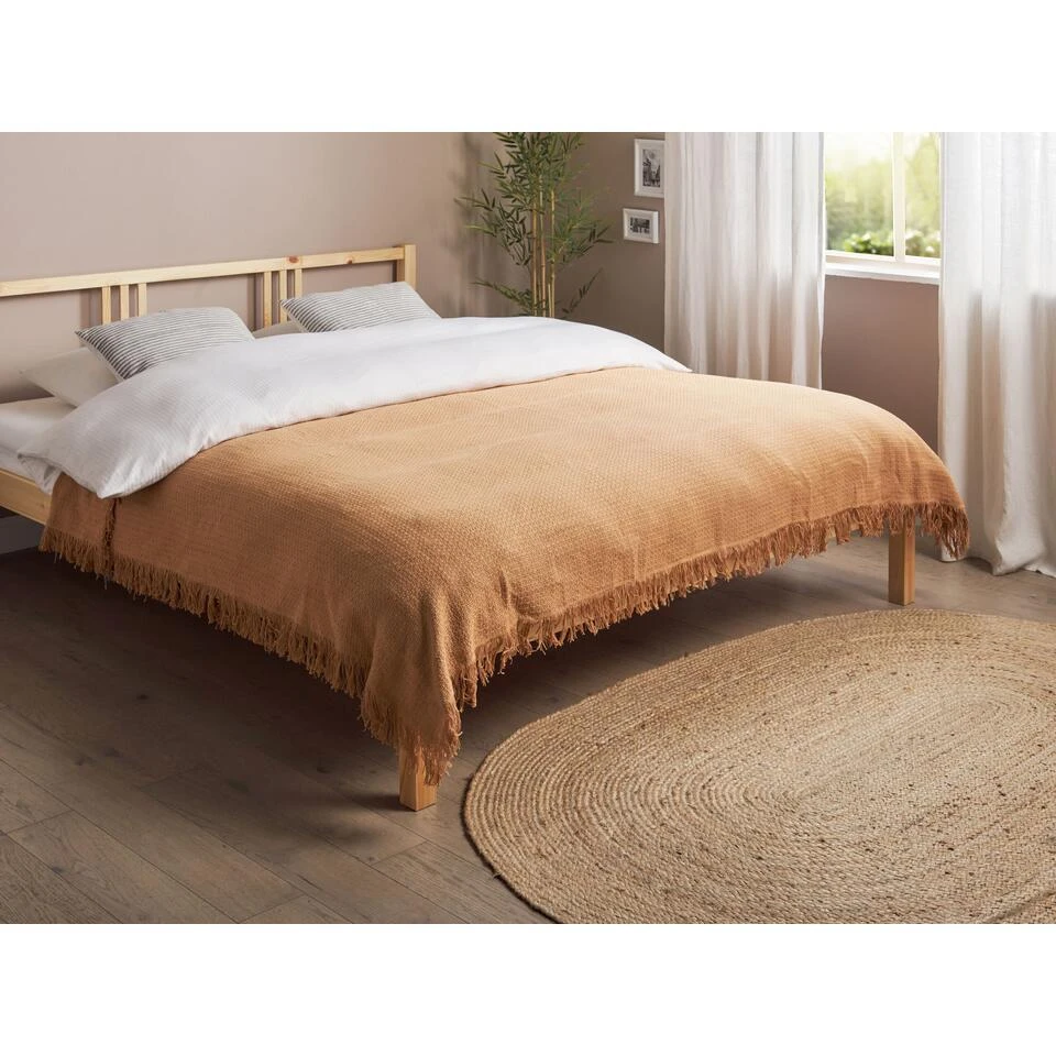YERBENT - Bedsprei - Bruin - 150 X 200 Cm - Katoen 4 YERBENT - Bedsprei - Bruin - 150 X 200 Cm - Katoen - Afbeelding 2