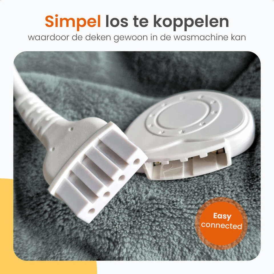 Goliving Elektrische Fleece Plaid - Warmtedeken 3 Standen - 160x120cm Lichtgrijs 5 Goliving Elektrische Fleece Plaid - Warmtedeken 3 Standen - 160x120cm Lichtgrijs - Afbeelding 4