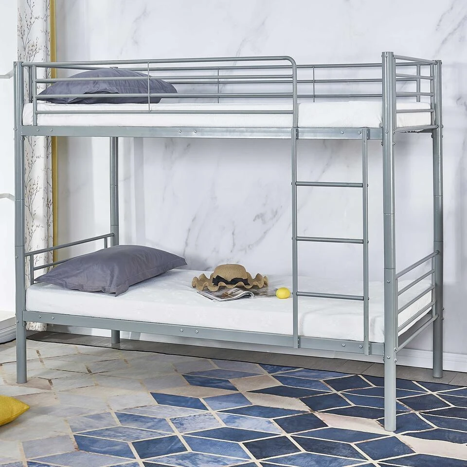 Stapelbed Dixie 90x200cm - Metaal - Mat Grijs 5 Stapelbed Dixie 90x200cm - Metaal - Mat Grijs - Afbeelding 3