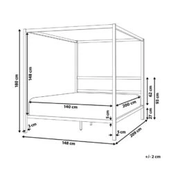 LESTARDS - Hemelbed - Wit - 140 X 200 Cm - Staal -Bedden Bij Leen Bakker 1d9d9534bfe44459bdca1458f71ec7db