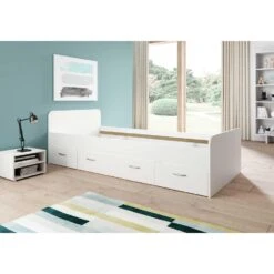 Bed Barko 90x200 Met 3 Lades - Wit 12 Bed Barko 90x200 Met 3 Lades - Wit -Bedden Bij Leen Bakker 1e8338faa9904195acfc5e7801676f81