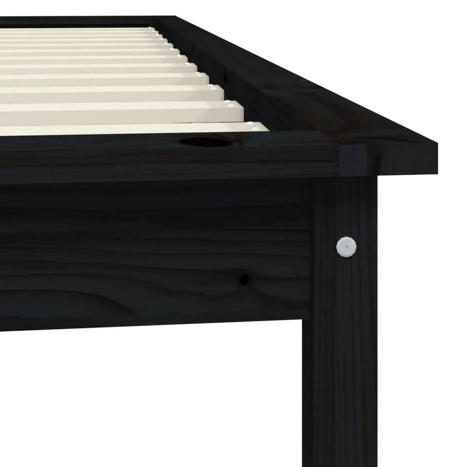 VidaXL - Bed Frame Met Lattenbodem - Zwart - Massief Grenenhout - 90x200 Cm 8 VidaXL - Bed Frame Met Lattenbodem - Zwart - Massief Grenenhout - 90x200 Cm - Afbeelding 6