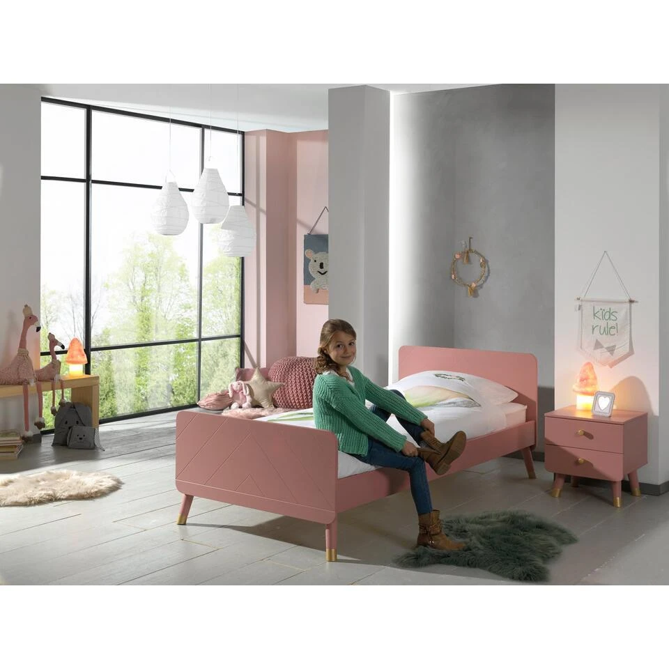 Bed Billy 90x200 - Roze 4 Bed Billy 90x200 - Roze - Afbeelding 2