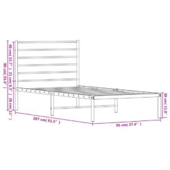 VidaXL - Bed Frame Met Hoofdbord - Zwart - Metaal - 90x200 Cm -Bedden Bij Leen Bakker 22302c546a444a439fd8a61a0ce1c3d0