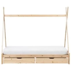 DEVAY - Kinderbed - Lichtbruin - 90 X 200 Cm - Dennenhout -Bedden Bij Leen Bakker 23adb9802b6b47188583d58433227d40