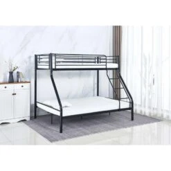 Stapelbed Trixie 90x200 & 140x200 - Metaal - Mat Zwart -Bedden Bij Leen Bakker 26ac34cc777b4379b07319587f030ccd