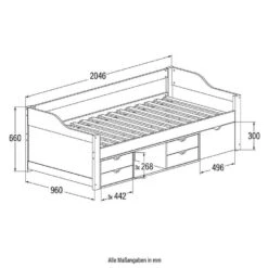 Merkloos HOME DELUXE COSMOS Kinderbed Met Lades - 90 X 200 Cm Wit -Bedden Bij Leen Bakker 281b52304130416c85be2a2667d87d4f