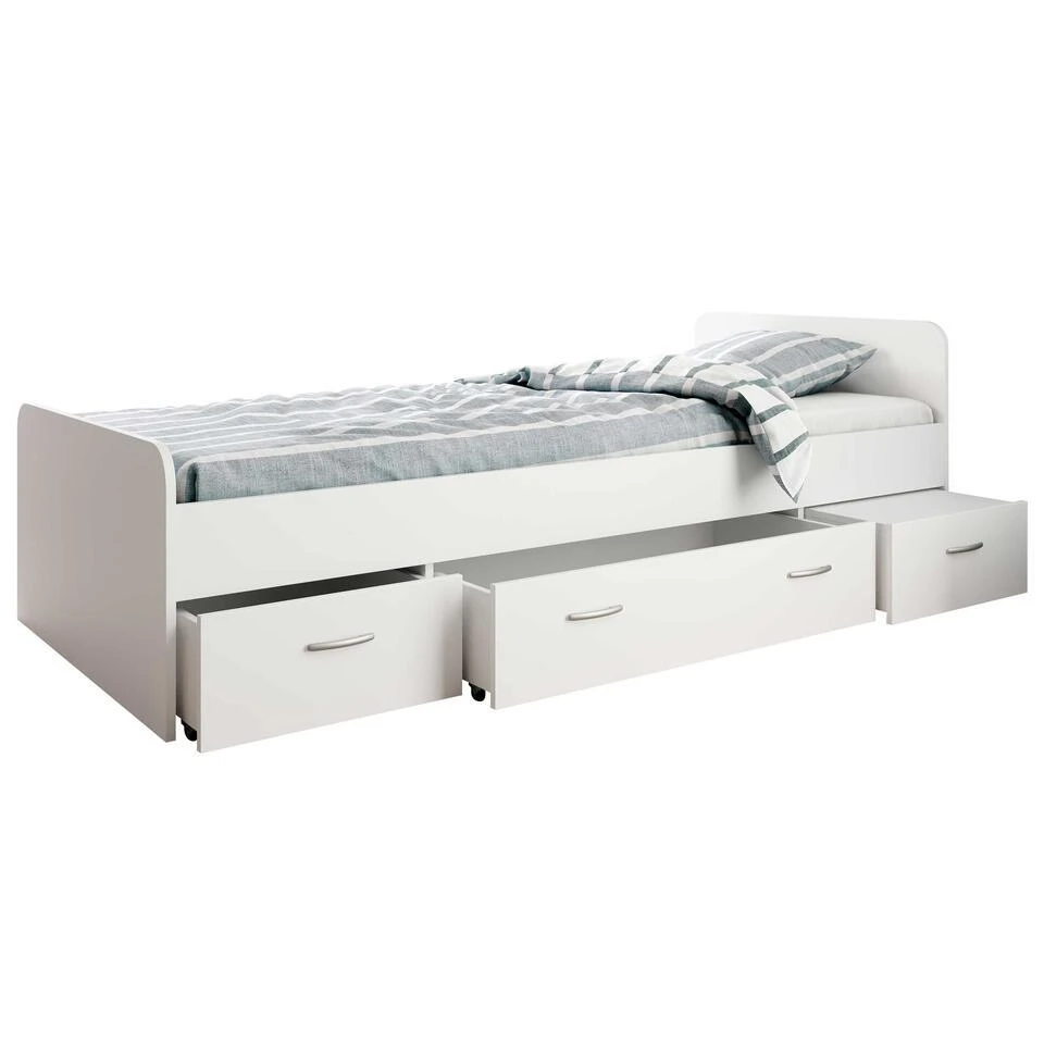Bed Barko 90x200 Met 3 Lades - Wit 6 Bed Barko 90x200 Met 3 Lades - Wit - Afbeelding 4