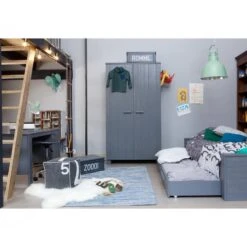 WOOOD Dennis Bed Incl.Bedlade/Lattenrol - Grenen - Staalgrijs -219x95 -Bedden Bij Leen Bakker 2c804b37bfdf4a39b36dbcb68a44eba2