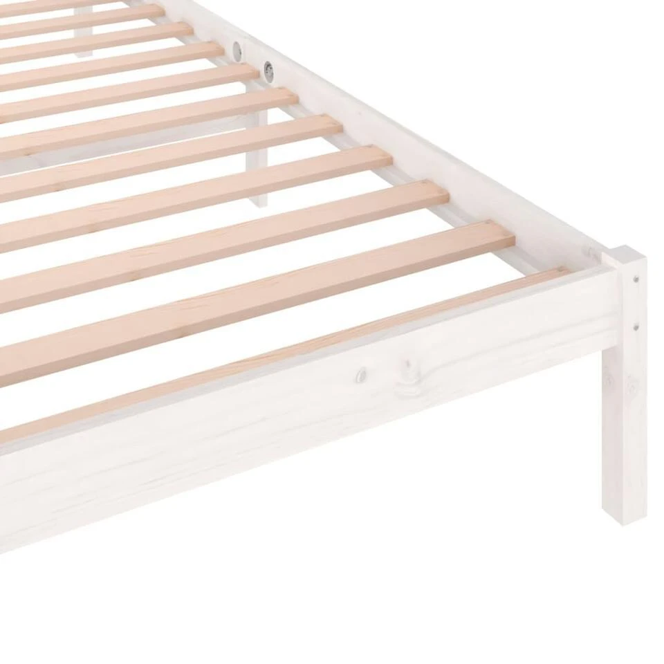VidaXL - Bed Frame Met Hoofdbord - Wit - Grenenhout - 90x200 Cm 7 VidaXL - Bed Frame Met Hoofdbord - Wit - Grenenhout - 90x200 Cm - Afbeelding 5