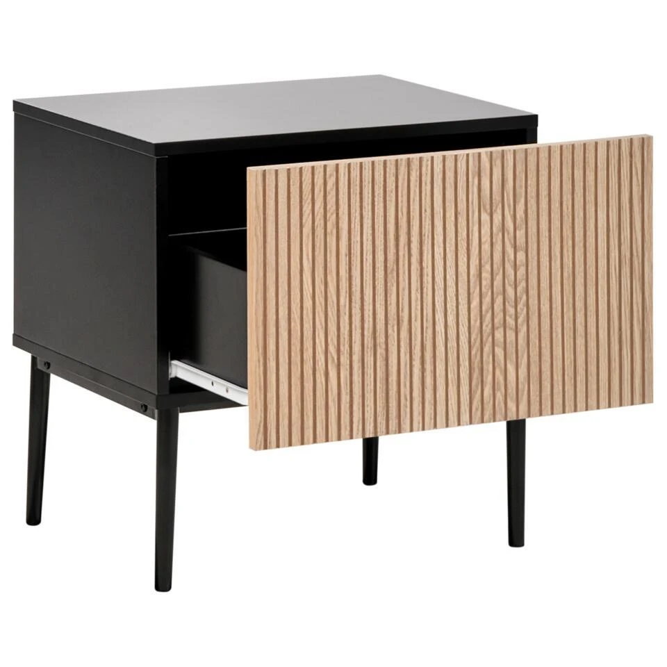 BLYTHE - Nachtkastje - Zwart/Bruin - MDF 7 BLYTHE - Nachtkastje - Zwart/Bruin - MDF - Afbeelding 5