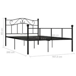 VidaXL - Tweepersoonsbed Met Hoofdeinde - Zwart - Metaal - 160x200 Cm 8 VidaXL - Tweepersoonsbed Met Hoofdeinde - Zwart - Metaal - 160x200 Cm -Bedden Bij Leen Bakker 3098ae56f40445c88db07d6002543909
