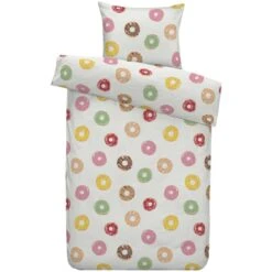 Dekbedovertrek Hailey - Wit/roze - 140x200 Cm