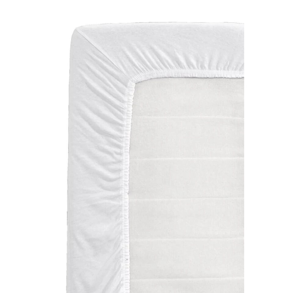 Hoeslaken Jersey - Wit - 160x200 Cm 3 Hoeslaken Jersey - Wit - 160x200 Cm
