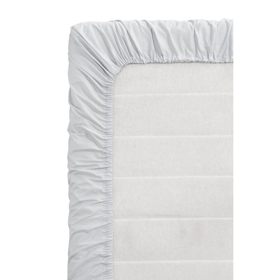 Topper Hoeslaken - Percale Katoen - Lichtgrijs - 160x200 Cm 3 Topper Hoeslaken - Percale Katoen - Lichtgrijs - 160x200 Cm