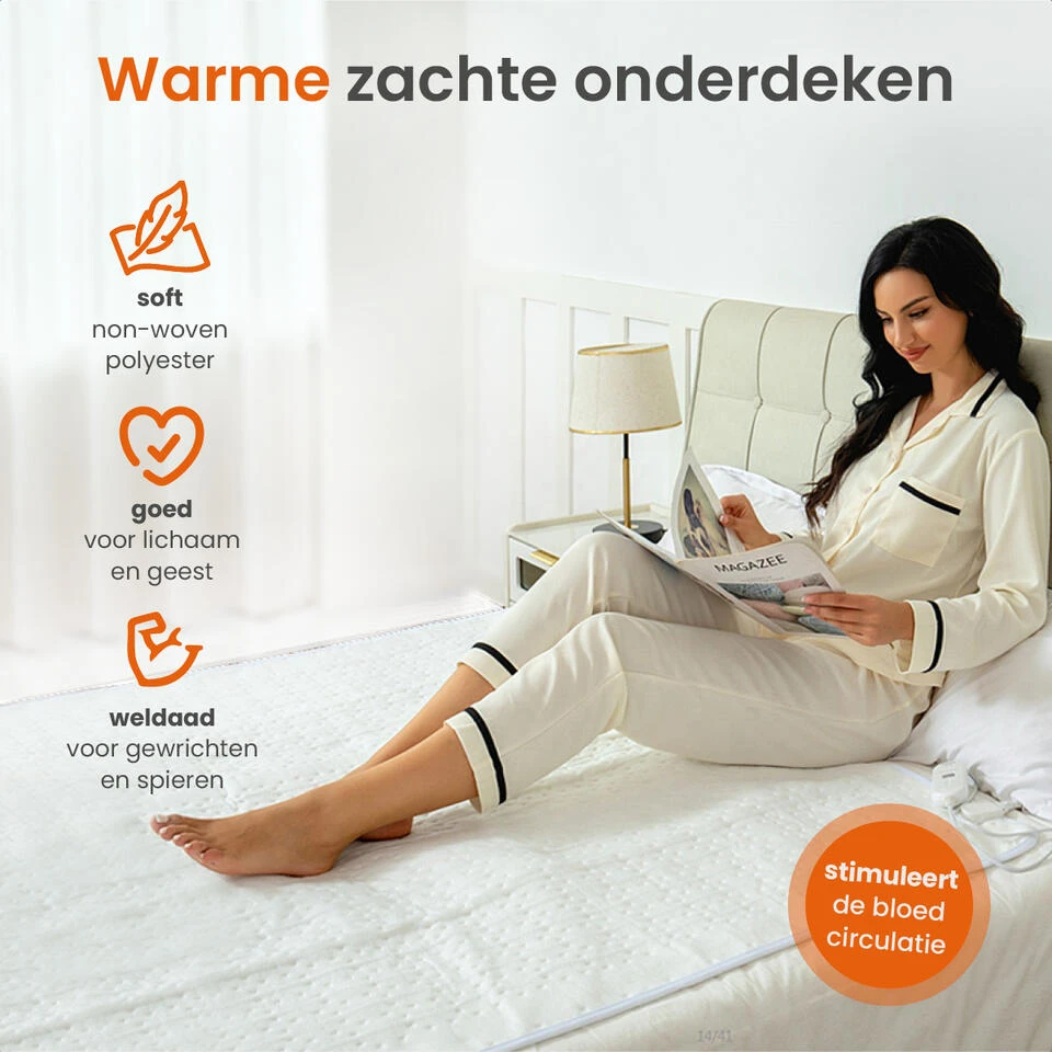 Goliving Elektrische Onderdeken - 1-Persoons - Warmtedeken - Elektrische Deken 4 Goliving Elektrische Onderdeken - 1-Persoons - Warmtedeken - Elektrische Deken - Afbeelding 2