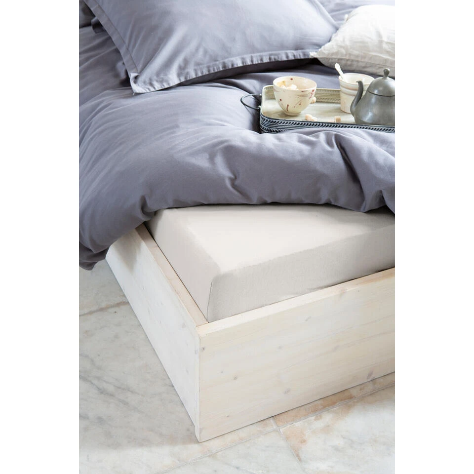 Walra - Hoeslaken Katoen - 90x200 Cm - Zand 7 Walra - Hoeslaken Katoen - 90x200 Cm - Zand - Afbeelding 5