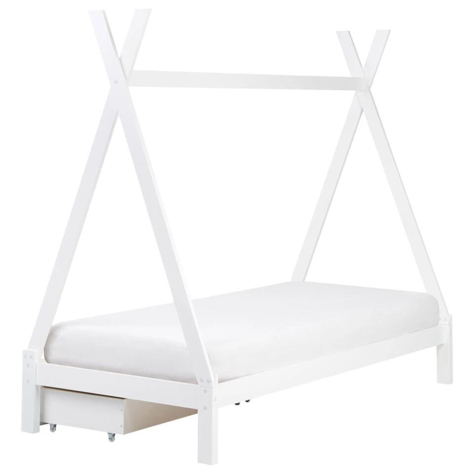 DEVAY - Kinderbed Met Opbergruimte - Wit - 90 X 200 Cm - Grenenhout 11 DEVAY - Kinderbed Met Opbergruimte - Wit - 90 X 200 Cm - Grenenhout - Afbeelding 9