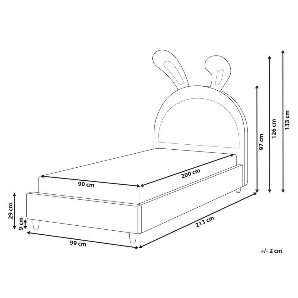 LALLIAS - Eenpersoonsbed - Roze - 90 X 200 Cm - Fluweel 6 LALLIAS - Eenpersoonsbed - Roze - 90 X 200 Cm - Fluweel - Afbeelding 4