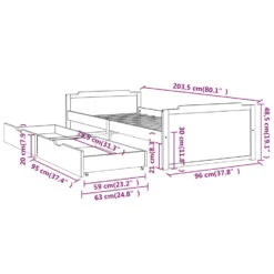 VidaXL - Bed Frame Met Twee Lades - Naturel - Massief Grenenhout - 90x200 Cm -Bedden Bij Leen Bakker 3c3ee928efce4625ba4094aff4813a1d