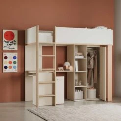 Hoogslaper Camillia - 90x200cm - Met Bureau En Opbergruimte - Beige/terracotta -Bedden Bij Leen Bakker 40b7777775484110a4ffab73d0813b94