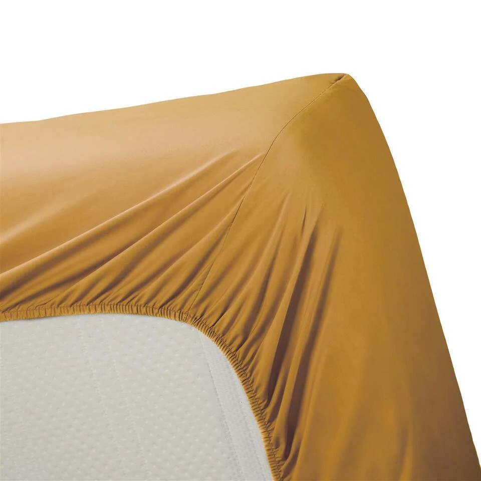 Ambiante Katoen - Hoeslaken - 200x200 - Oker 4 Ambiante Katoen - Hoeslaken - 200x200 - Oker - Afbeelding 2