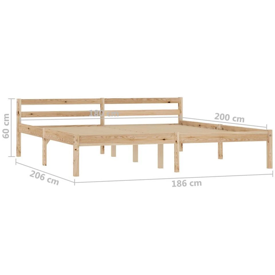 VidaXL - Bed Frame Met Hoofdeinde - Bruin - Massief Grenenhout - 180x200 Cm 9 VidaXL - Bed Frame Met Hoofdeinde - Bruin - Massief Grenenhout - 180x200 Cm - Afbeelding 7