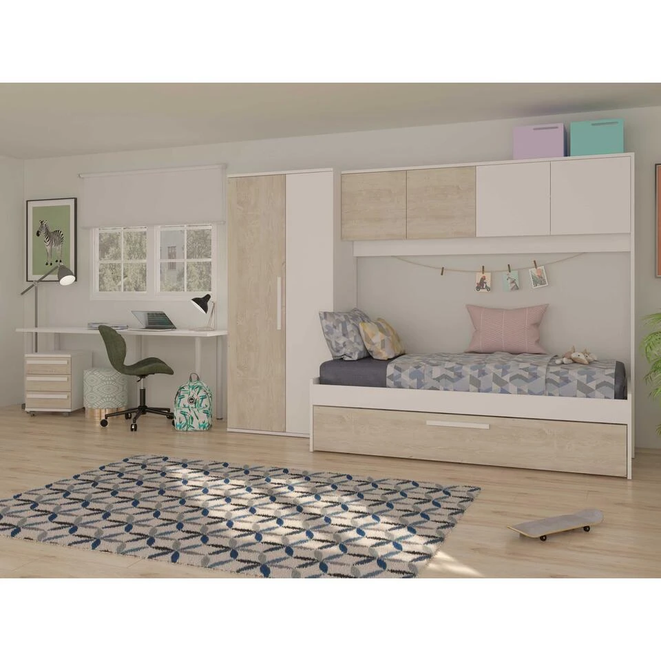 Bed Lev 90x200 Cm Met Kast En Bedlade - Grenen/wit 12 Bed Lev 90x200 Cm Met Kast En Bedlade - Grenen/wit - Afbeelding 10