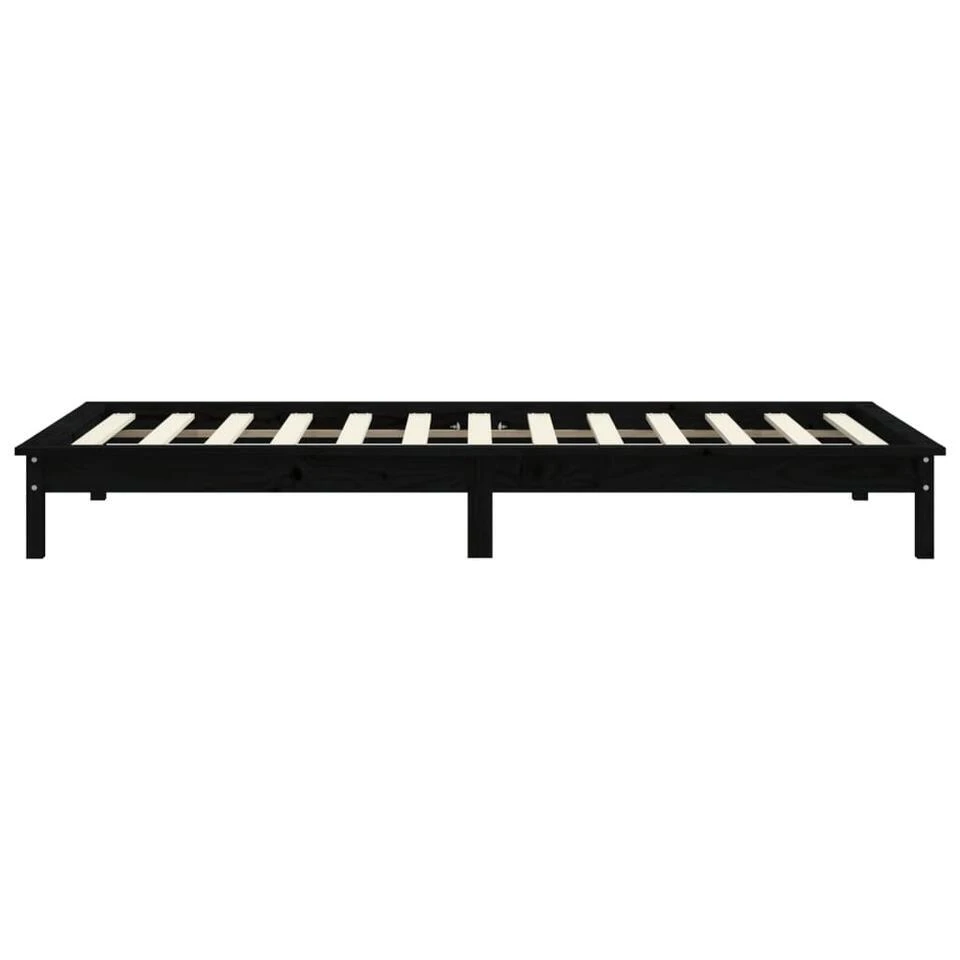 VidaXL - Bed Frame Met Lattenbodem - Zwart - Massief Grenenhout - 90x200 Cm 7 VidaXL - Bed Frame Met Lattenbodem - Zwart - Massief Grenenhout - 90x200 Cm - Afbeelding 5