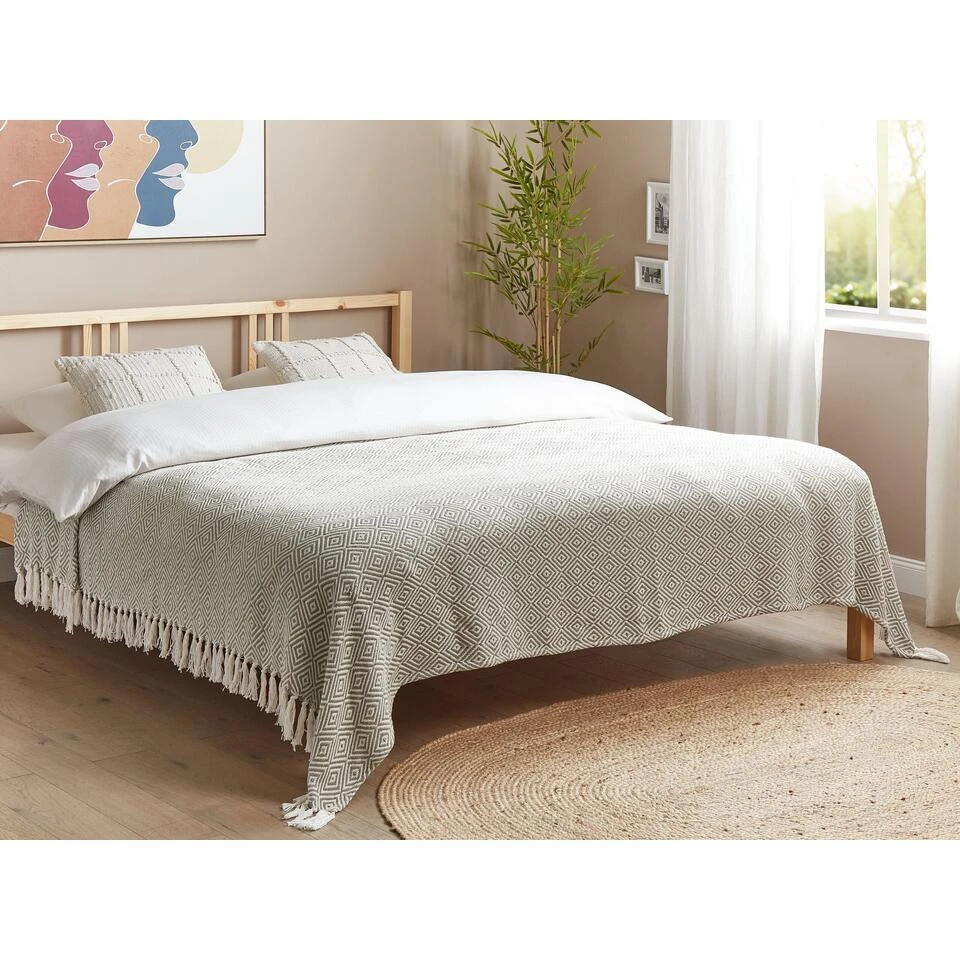 TOUTLI - Bedsprei - Taupe - 200 X 220 Cm - Katoen 4 TOUTLI - Bedsprei - Taupe - 200 X 220 Cm - Katoen - Afbeelding 2