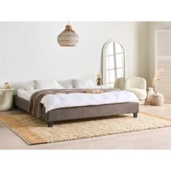 ROANNE - Tweepersoonsbed - Taupe - 180 X 200 Cm - Bouclé -Bedden Bij Leen Bakker 4d4c6e58951945dfabbed70027261ce0