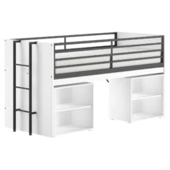 Halfhoogslaper Sammie 90x200cm - Met Bureau En Boekenrekjes - Wit -Bedden Bij Leen Bakker 4dcf2089ca874596aab6d8a1401635e8