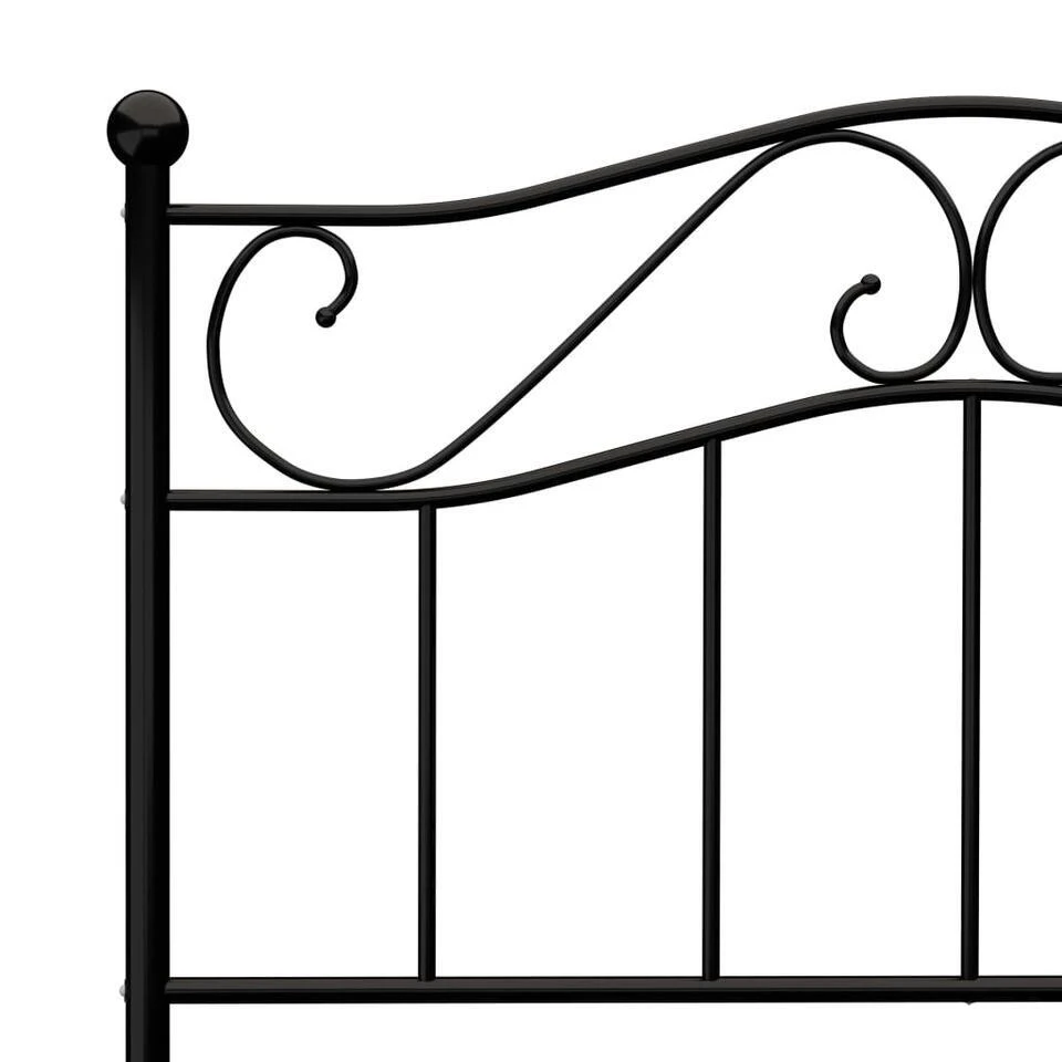 VidaXL - Bed Frame Met Hoofdeinde En Lattenbodem - Zwart - Metaal - 90x200 Cm 6 VidaXL - Bed Frame Met Hoofdeinde En Lattenbodem - Zwart - Metaal - 90x200 Cm - Afbeelding 4