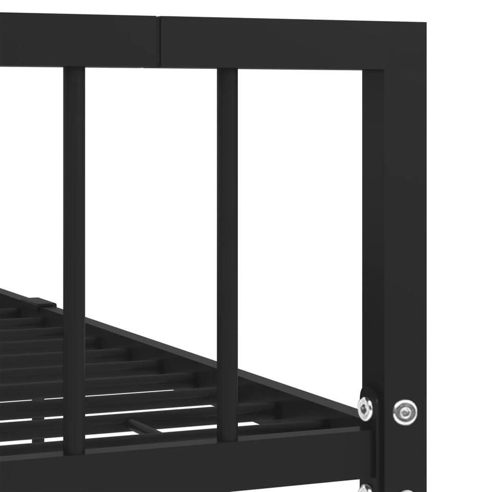 VidaXL - Bed Frame Met Hoofdeinde En Lattenbodem - Zwart - Metaal - 120x200 Cm 6 VidaXL - Bed Frame Met Hoofdeinde En Lattenbodem - Zwart - Metaal - 120x200 Cm - Afbeelding 4