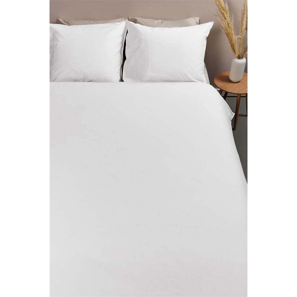 Ambiante Cotton Uni Dekbedovertrek - 260x200/220 - Wit 4 Ambiante Cotton Uni Dekbedovertrek - 260x200/220 - Wit - Afbeelding 2