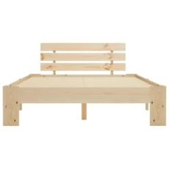 VidaXL - Bed Frame Met Hoofdbord - Wit - Massief Grenenhout - 140x200 Cm -Bedden Bij Leen Bakker 5427a37303b3463297cdb27c9c8f9fa7