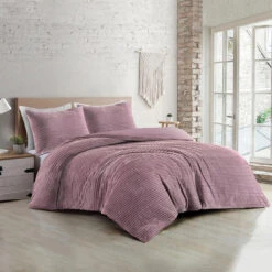 Zavelo Dorien Rib Teddy Dekbedovertrek Roze-2-persoons (200 X 200/220 Cm) -Bedden Bij Leen Bakker 54700a0cd2984e22ba2f34f82bd31ab1