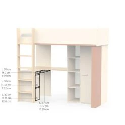 Hoogslaper Camillia - 90x200cm - Met Bureau En Opbergruimte - Beige/terracotta -Bedden Bij Leen Bakker 55ff03841c794e639657d03052a4928d