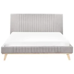 TALENCE - Tweepersoonsbed - Lichtgrijs - 160 X 200 Cm - Chenille -Bedden Bij Leen Bakker 59767955b403403993152a0d3542a2dc