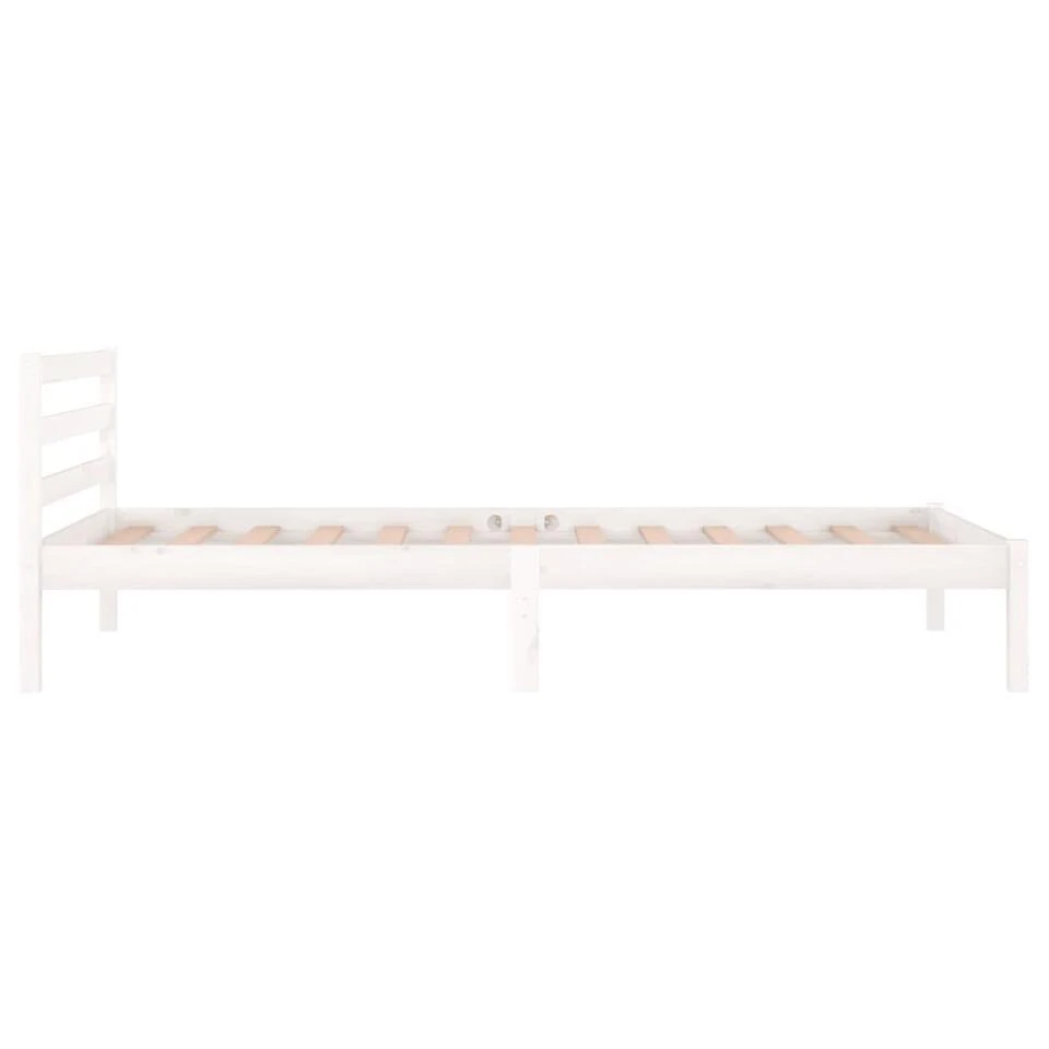 VidaXL - Bed Frame Met Hoofdbord - Wit - Grenenhout - 90x200 Cm 6 VidaXL - Bed Frame Met Hoofdbord - Wit - Grenenhout - 90x200 Cm - Afbeelding 4