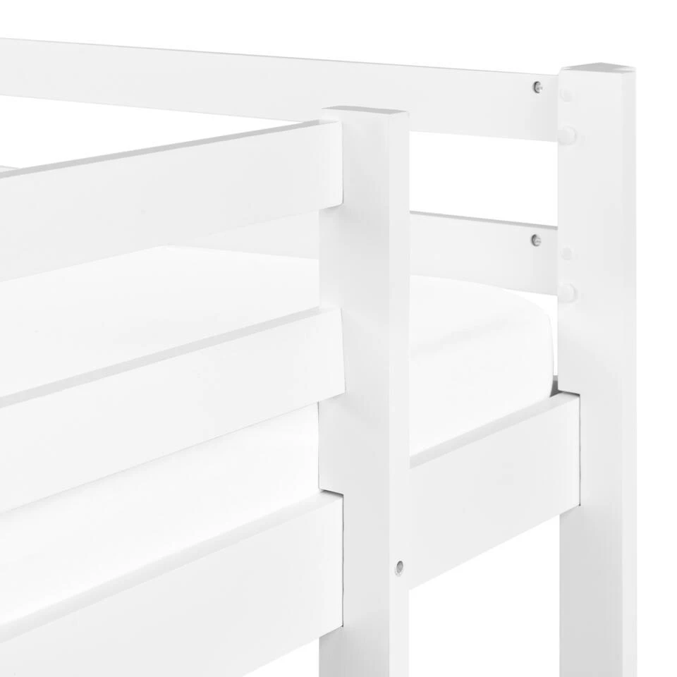 LOURY - Kinderbed - Wit - 90 X 200 Cm - Dennenhout 11 LOURY - Kinderbed - Wit - 90 X 200 Cm - Dennenhout - Afbeelding 9