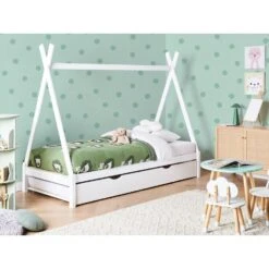 TALMONTIERS - Onderschuifbed - Wit - 90 X 200 Cm - Grenenhout -Bedden Bij Leen Bakker 5e7e06d0ca014cb4ac848b3afa210541