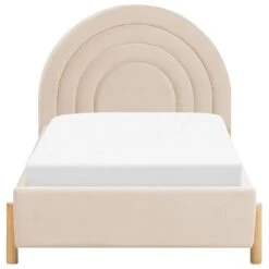 ANET - Bed - Beige - 90 X 200 Cm - Fluweel -Bedden Bij Leen Bakker 5f525fbde1f345c182f002ecadee97e6