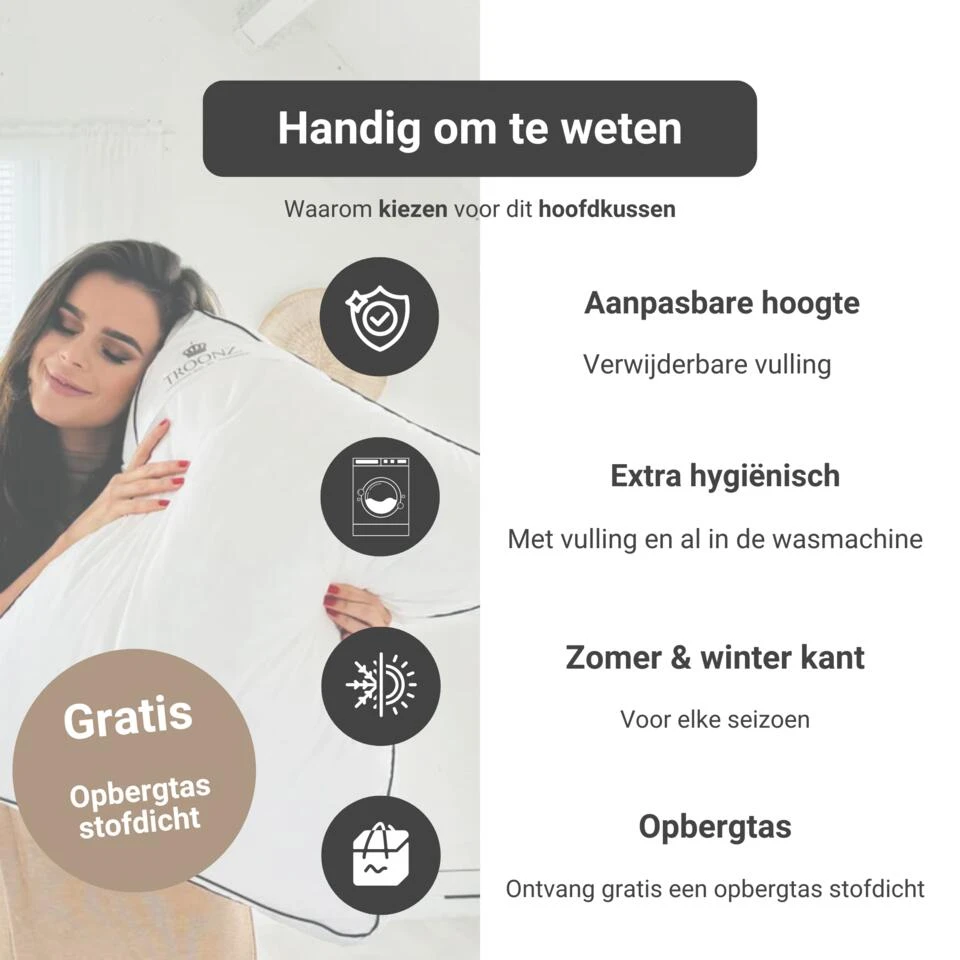 Troonz Hoofdkussen One - Verkoelend - 40x80 Cm 4 Troonz Hoofdkussen One - Verkoelend - 40x80 Cm - Afbeelding 2