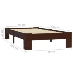 VidaXL - Bed Frame - Donkerbruin - Massief Grenenhout - 90x200 Cm -Bedden Bij Leen Bakker 60bdda11ee4a4fc4acb7d5dc50d1ec58