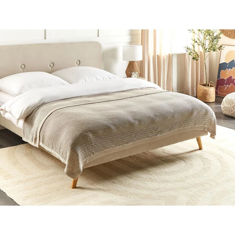 ILEN - Bedsprei - Lichtbeige - 150 X 200 Cm - Katoen 4 ILEN - Bedsprei - Lichtbeige - 150 X 200 Cm - Katoen - Afbeelding 2