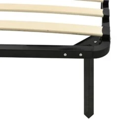 VidaXL - Bed Frame Met Hout Lattenbodem - Zwart - Metaal - 140x200 Cm -Bedden Bij Leen Bakker 61ee4750e120446fa8816b6454e7ced5