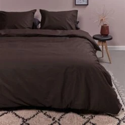 Ambiante Cotton Uni Dekbedovertrek - 260x200/220 - Bruin -Bedden Bij Leen Bakker 66092dfca89f4abbbc4bafd174fd04ea