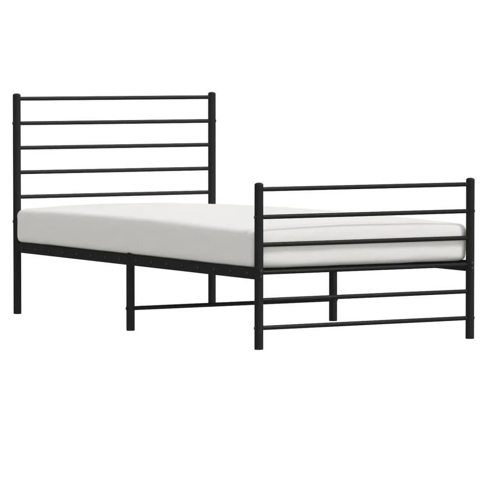 VidaXL - Bed Frame Met Hoofdeinde - Zwart - Metaal - 90x200 Cm 6 VidaXL - Bed Frame Met Hoofdeinde - Zwart - Metaal - 90x200 Cm - Afbeelding 4